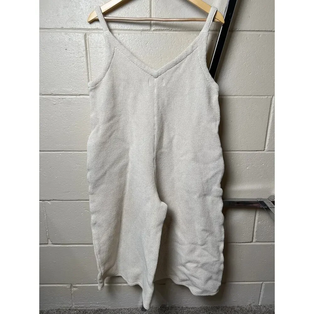 Myrah Penaloza Kundalini Playsuit Waffle Cotton Jumpsuit Romper Wide Leg No Size - Picture 3 of 6